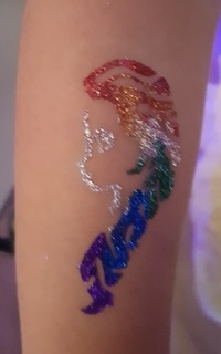 Rainbow elsa glitter tattoo